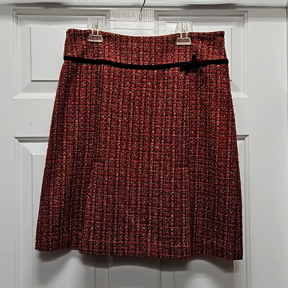 Kenneth Cole A-line burgundy skirt